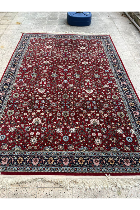RD RAMAZAN DAG Hand Rug Art Hand-Woven Hereke Rug Signed Wildflower Design Red Accent Size 302x202 - MALLTURK