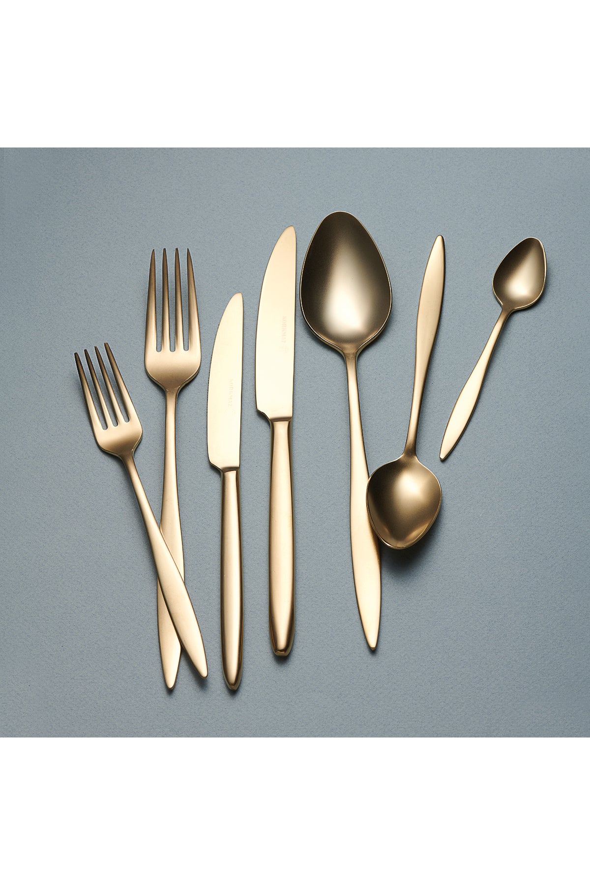 KORKMAZ talia satin gold 84 Piece Flatware Set - MALLTURK