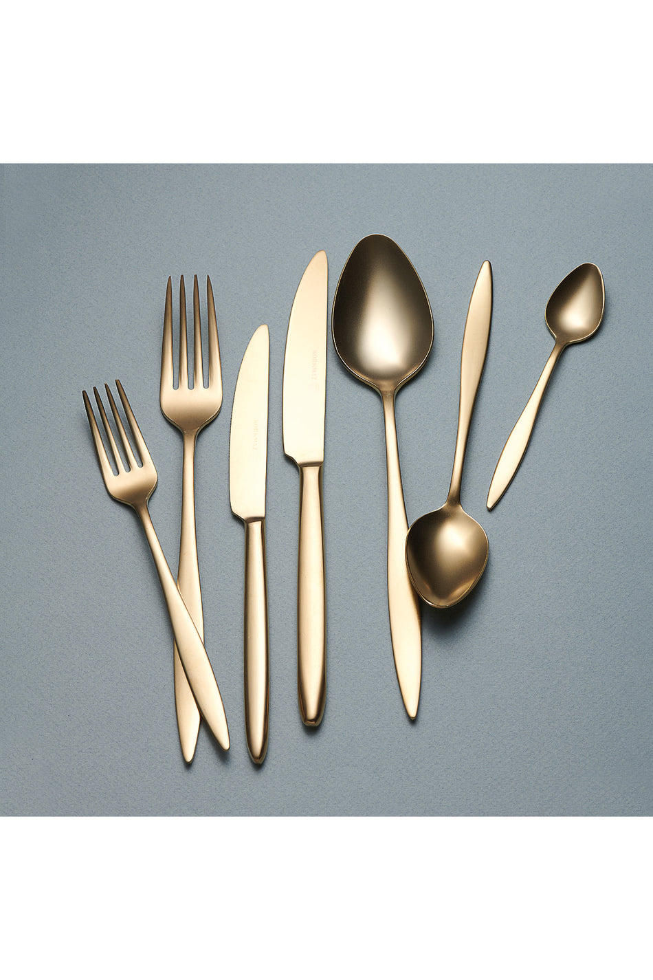 KORKMAZ talia satin gold 84 Piece Flatware Set - MALLTURK