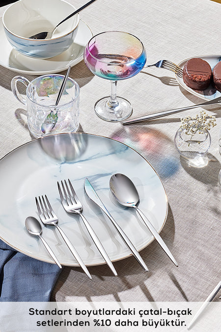 Karaca sintra 40 Piece 8 Place Setting Flatware Set platin - MALLTURK