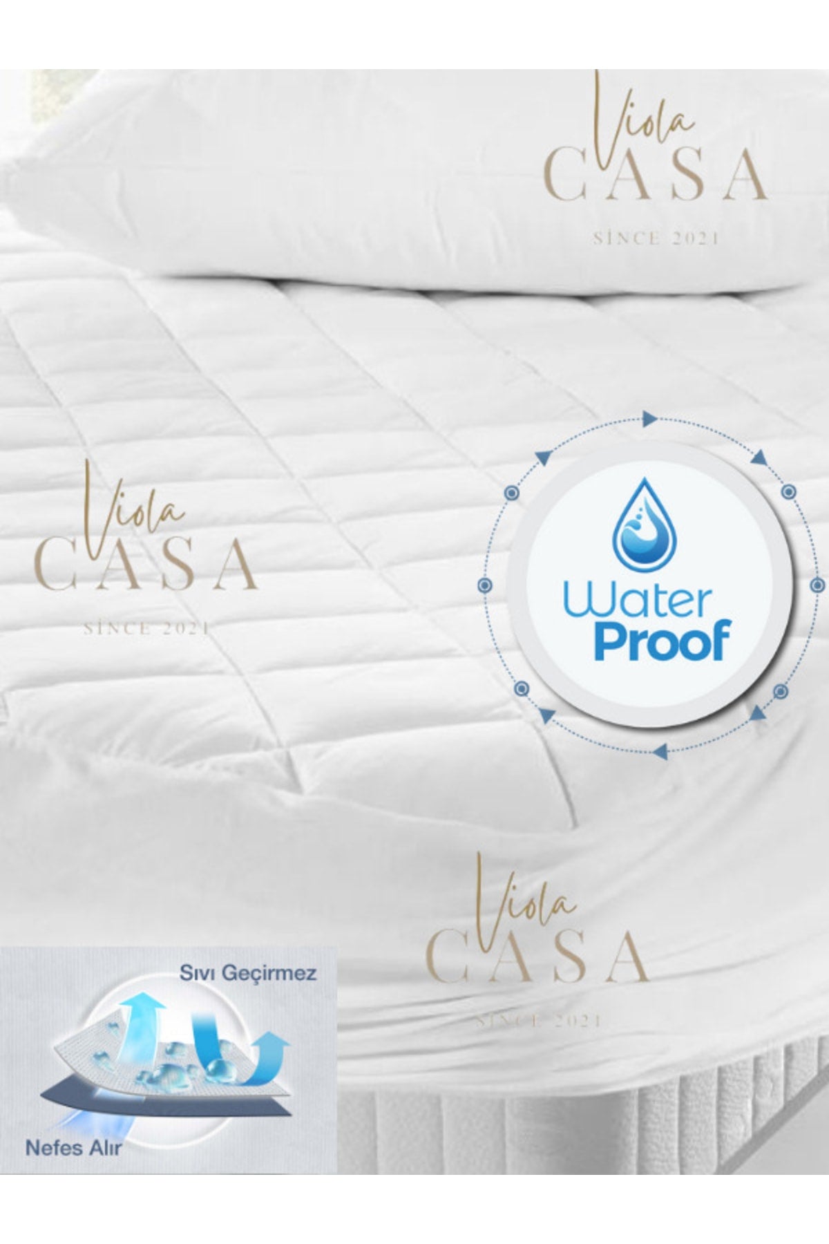 violacasa Waterproof Quilted Fitted Mattress Protector - MALLTURK