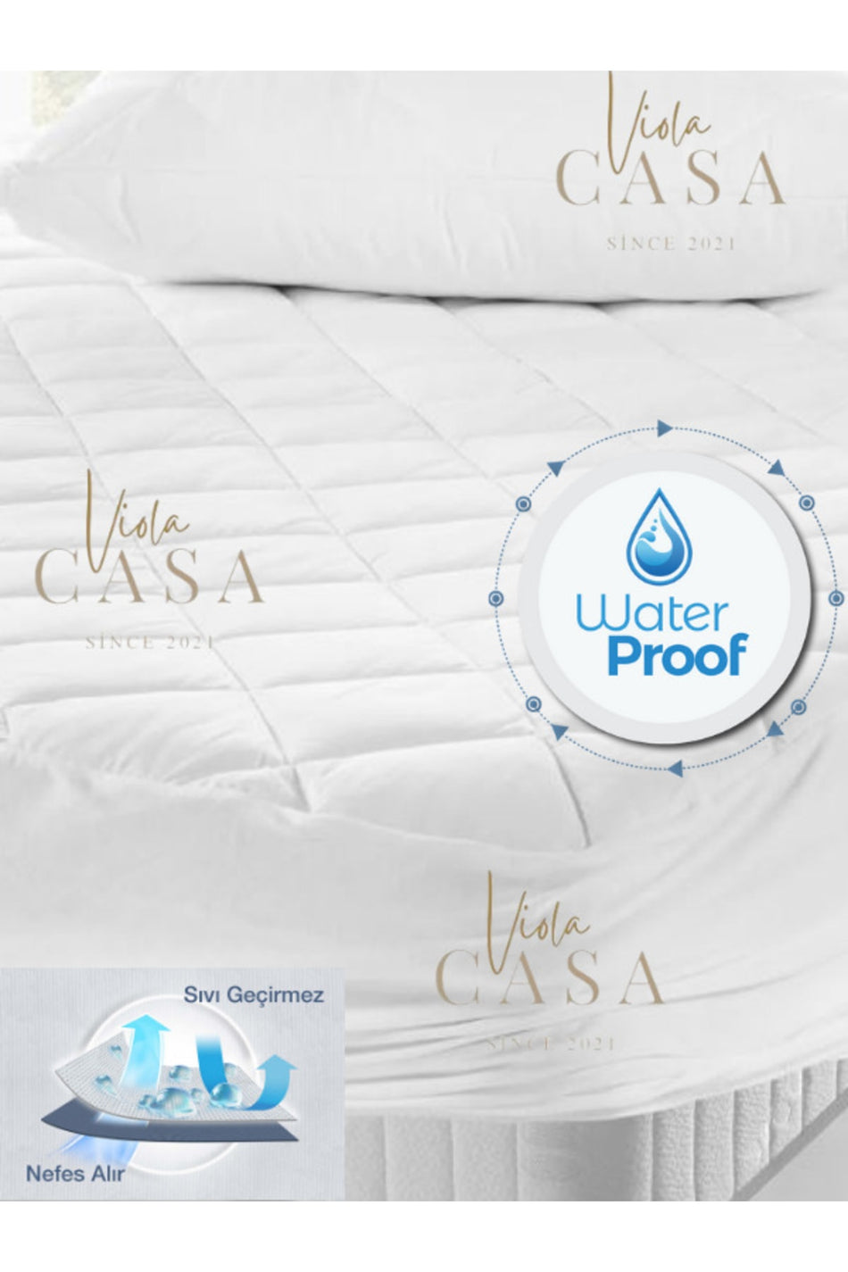 violacasa Waterproof Quilted Fitted Mattress Protector - MALLTURK