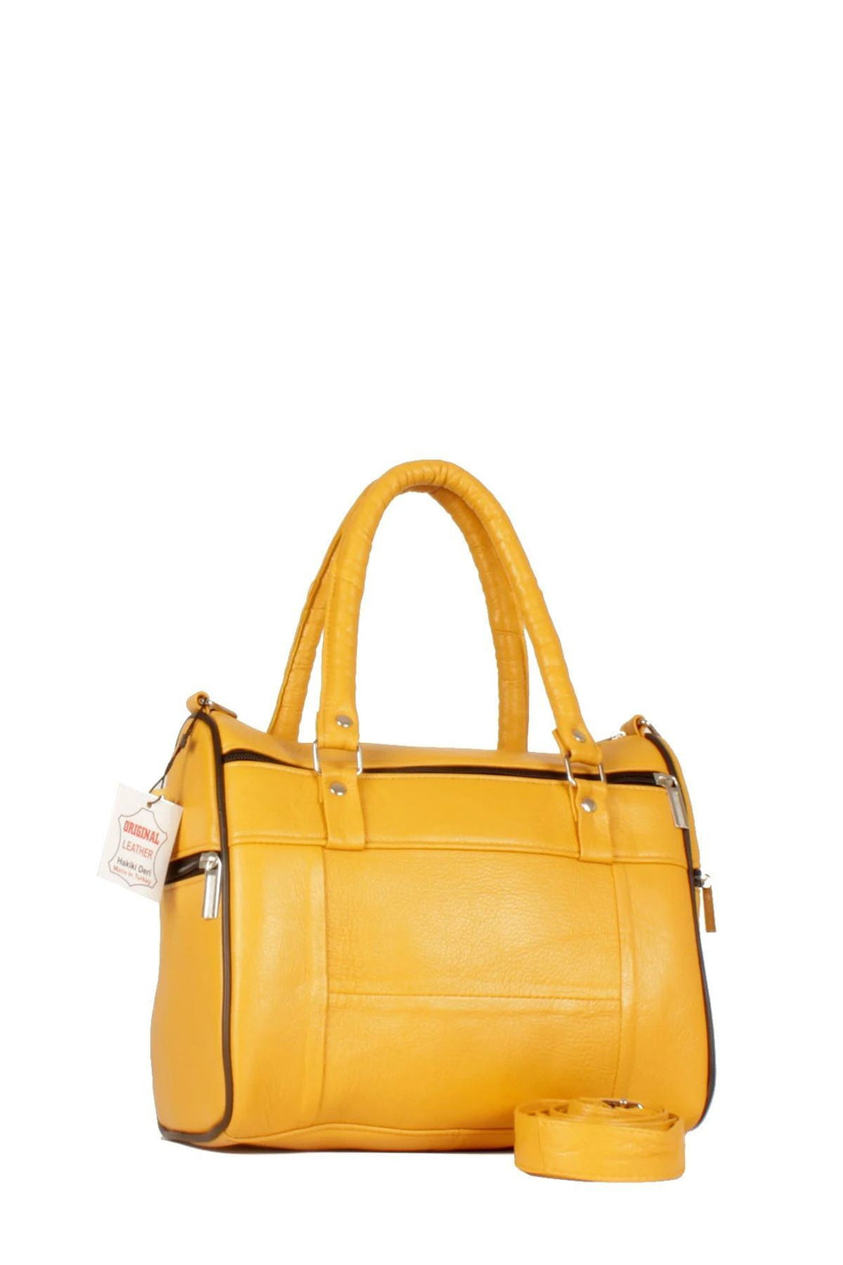 Fubileather Genuine Leather Shoulder Strap Mom Bag Yellow