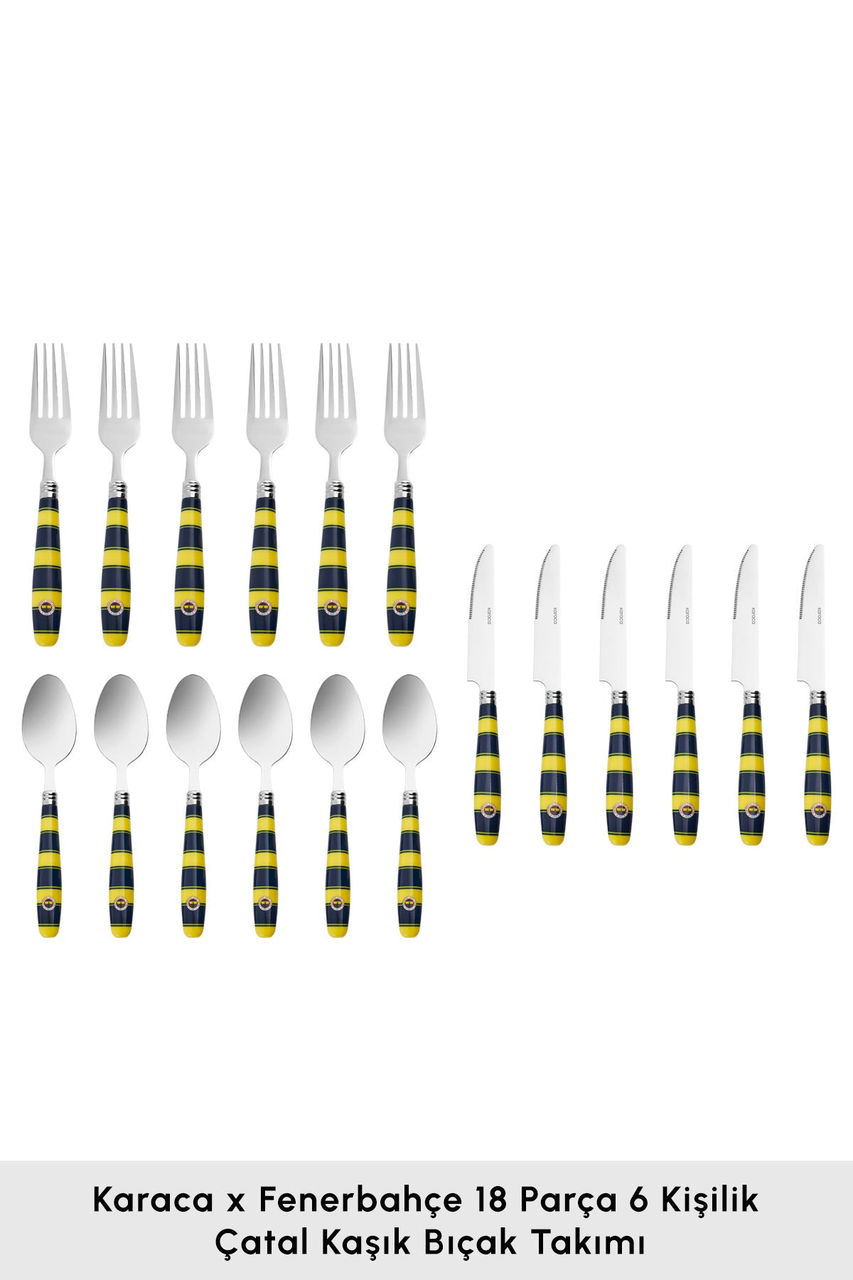 Karaca x fenerbahce lisansli 18 Piece 6 Place Setting Flatware Set - MALLTURK