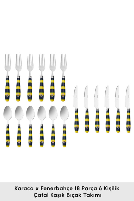 Karaca x fenerbahce lisansli 18 Piece 6 Place Setting Flatware Set - MALLTURK