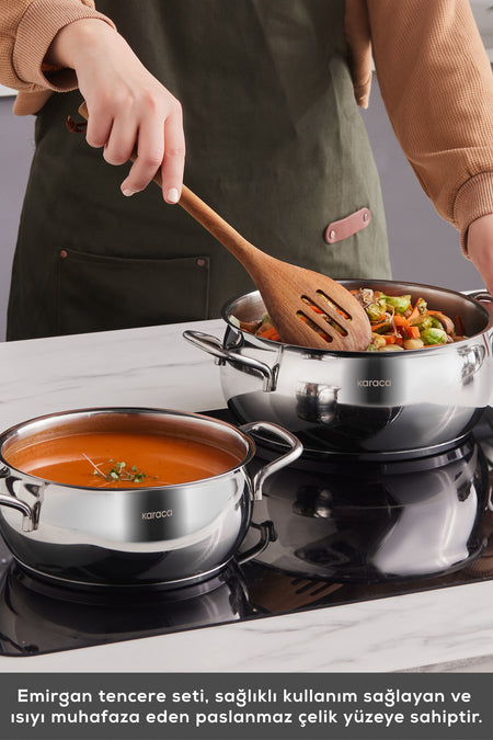 Karaca Emirgan Induction Compatible 8 Piece Cookware Set - MALLTURK
