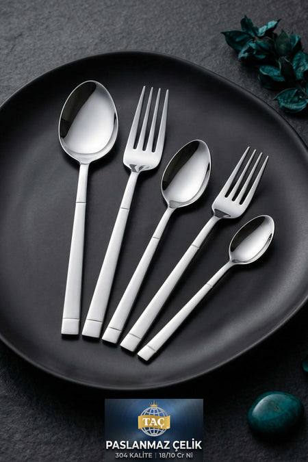 Tac felina nida 60 Piece 12 Place Setting Fork Spoon Set 18 10 Stainless Steel 304 kalite - MALLTURK