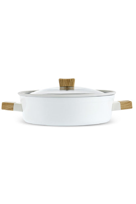 Karaca Swiss Crystal Creamy Wood Karniyarik 0 Yag Ile Nonstick Pot - MALLTURK