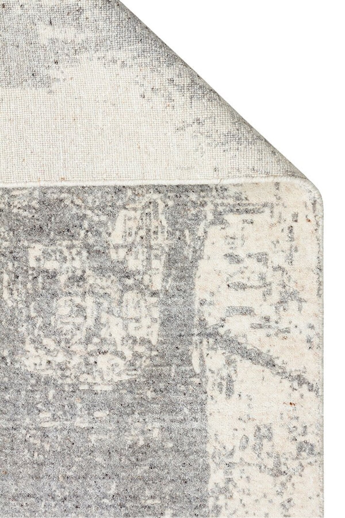 Kalesta Rug Grace Beige Grey, Self-Patterned Pattern Wool, Viscose and Cotton Blend Pattern Elegant Living Room Rug - MALLTURK