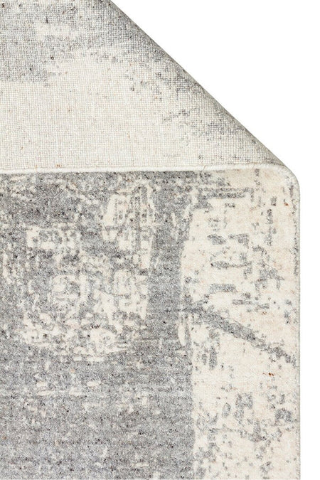Kalesta Rug Grace Beige Grey, Self-Patterned Pattern Wool, Viscose and Cotton Blend Pattern Elegant Living Room Rug - MALLTURK