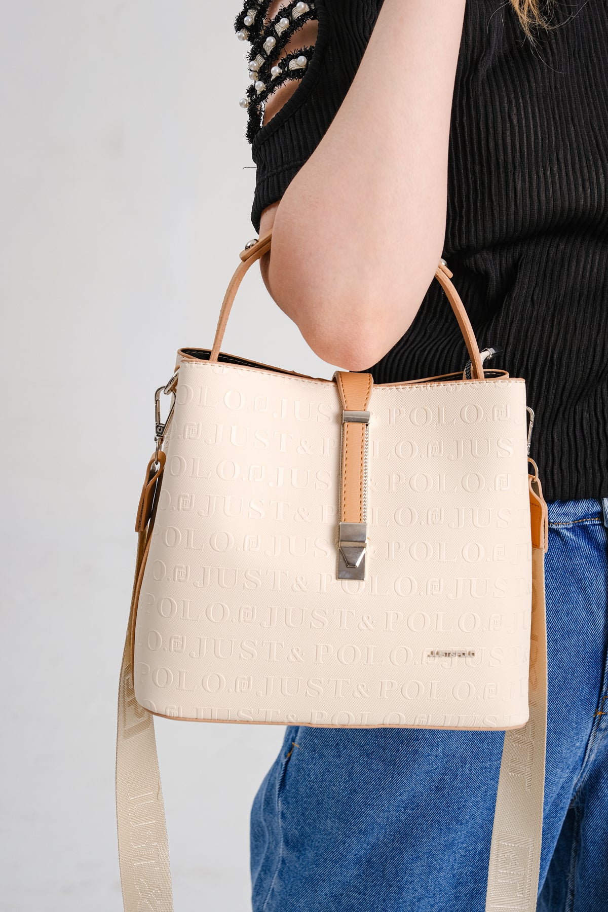 Just Polo Brown Women's Hand and Shoulder Bag 2055 - MALLTURK