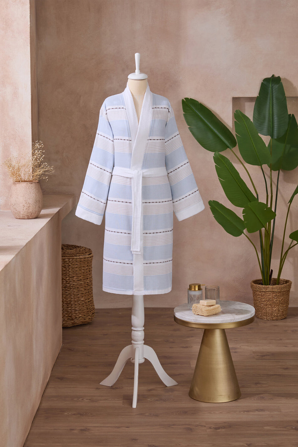 Ozdilek Textura Peshtemal Kimono Bathrobe - MALLTURK