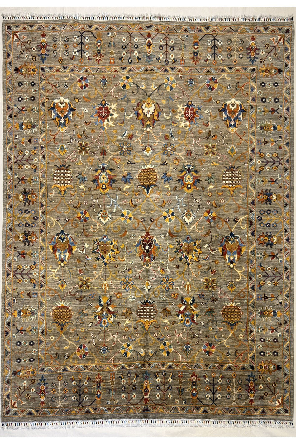 Afghan Handwoven Carpet, Sultan Model, 8 Meters, 100% Wool, Natural Dye, Handcrafted Work. - MALLTURK