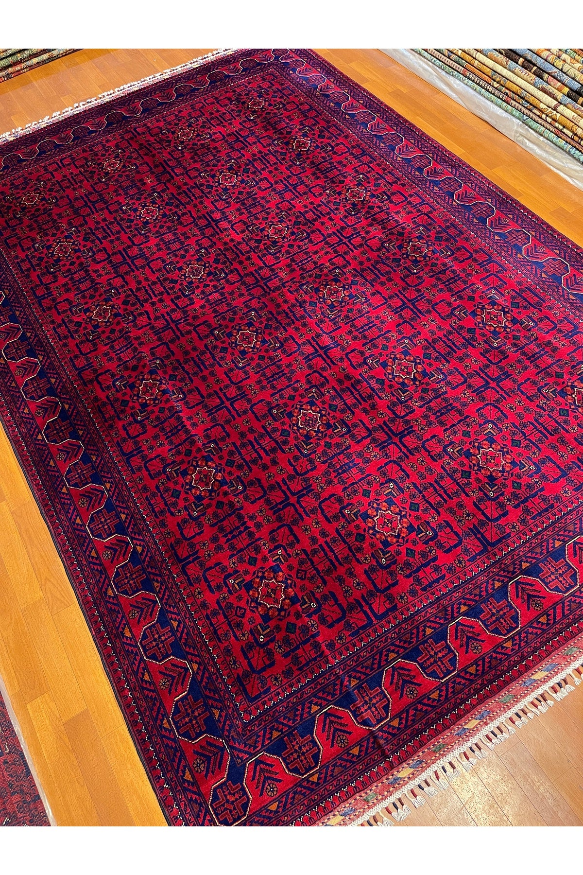 Afghan Rug Hand-Woven 100% Wool Harika Yildiz Pattern