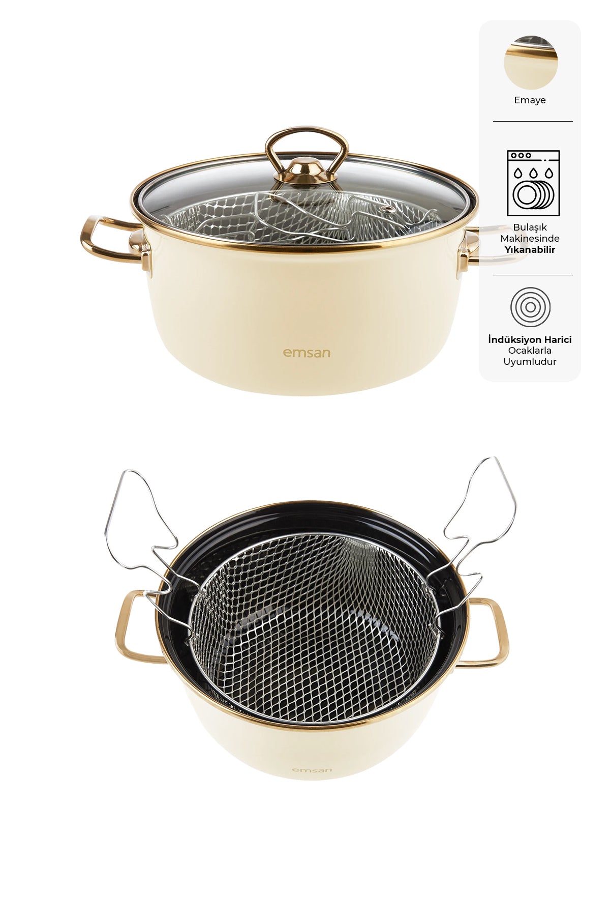 Emsan Nostalji Enamel Frying Pot - MALLTURK
