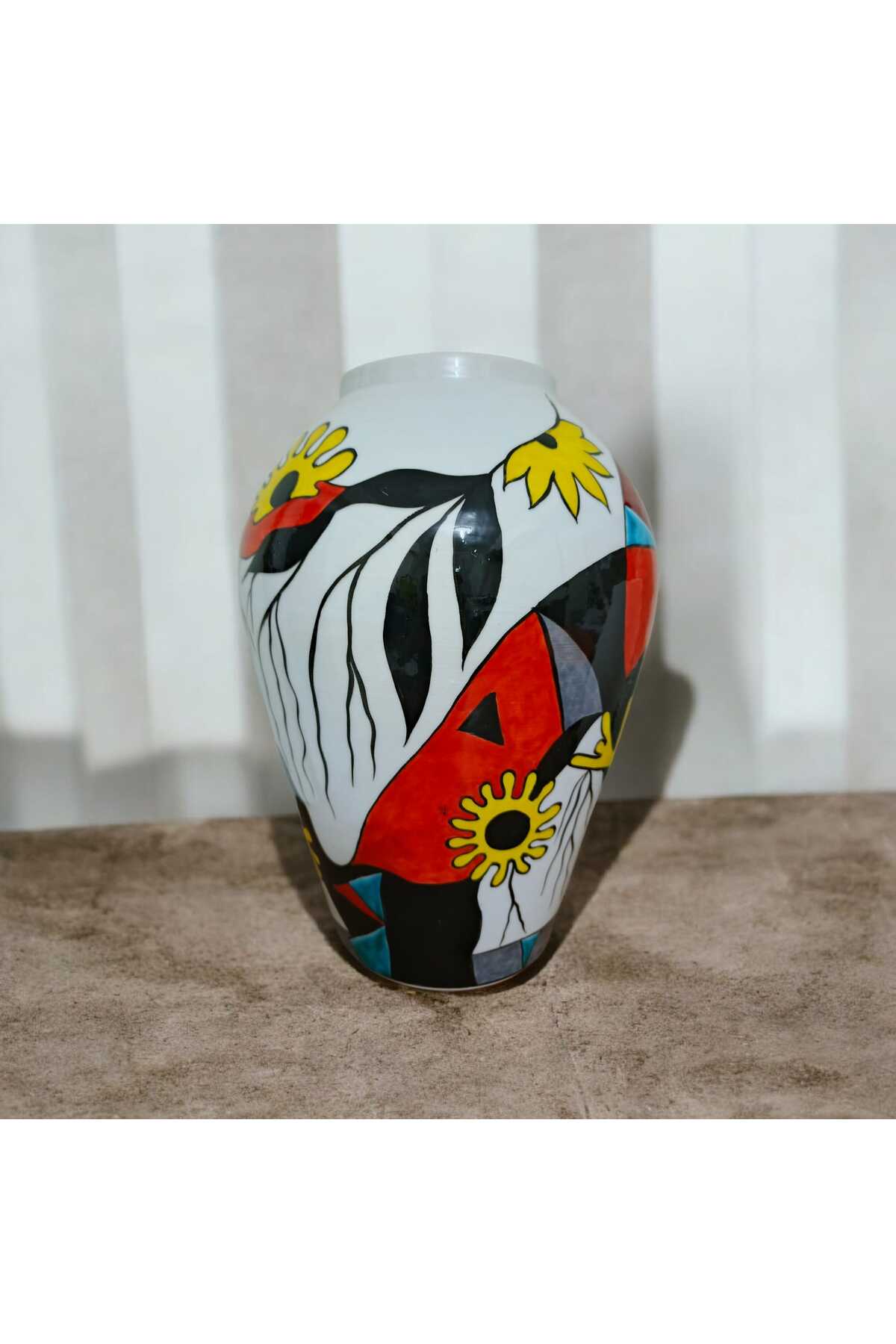 Sema Cini Handmade Ceramic 30cm Modern Design Vase - MALLTURK