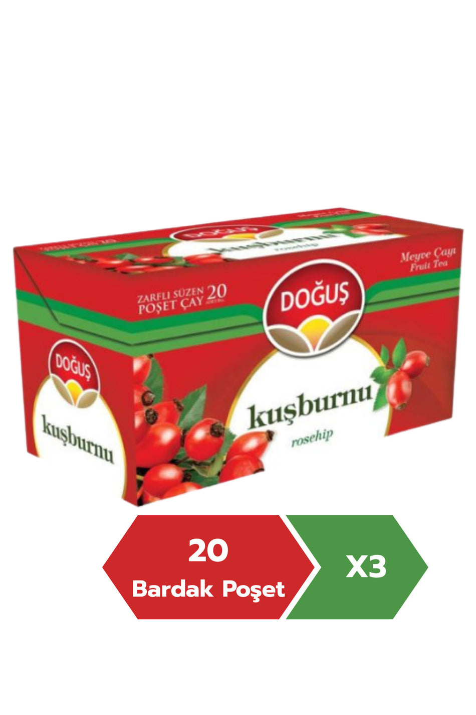 Kantong Teh Herbal Rosehip Dogus, 20 Kantong x 3
