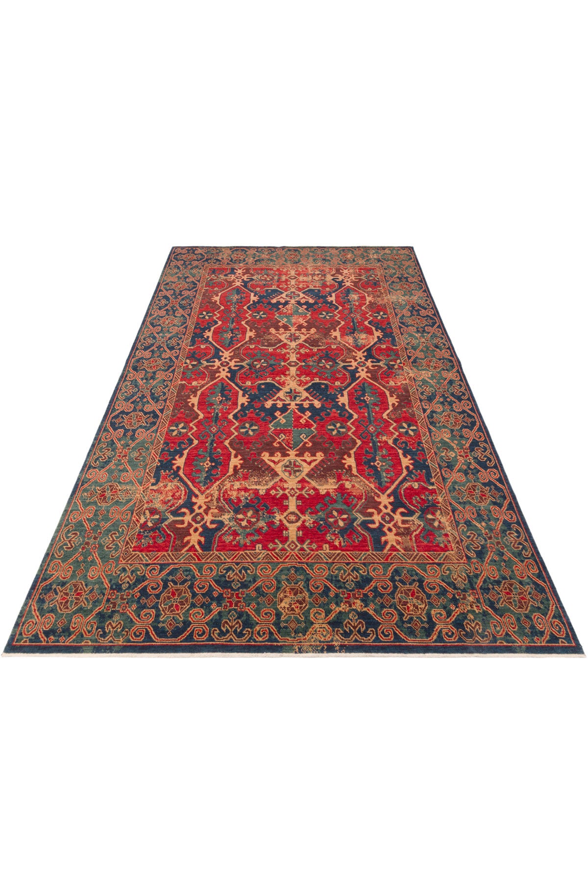 Cool Rug Mardin Red Anatolian Pattern Soft Parlak % 100 Natural Iplik Yunlu Hand-Woven Living Room Rug