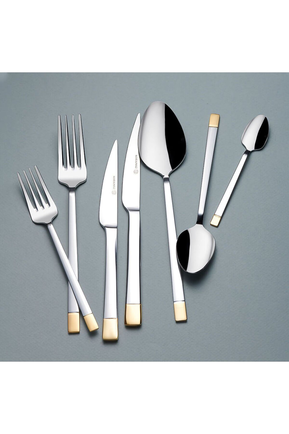 KORKMAZ polina gold 84 Piece Flatware Set a2515 - MALLTURK