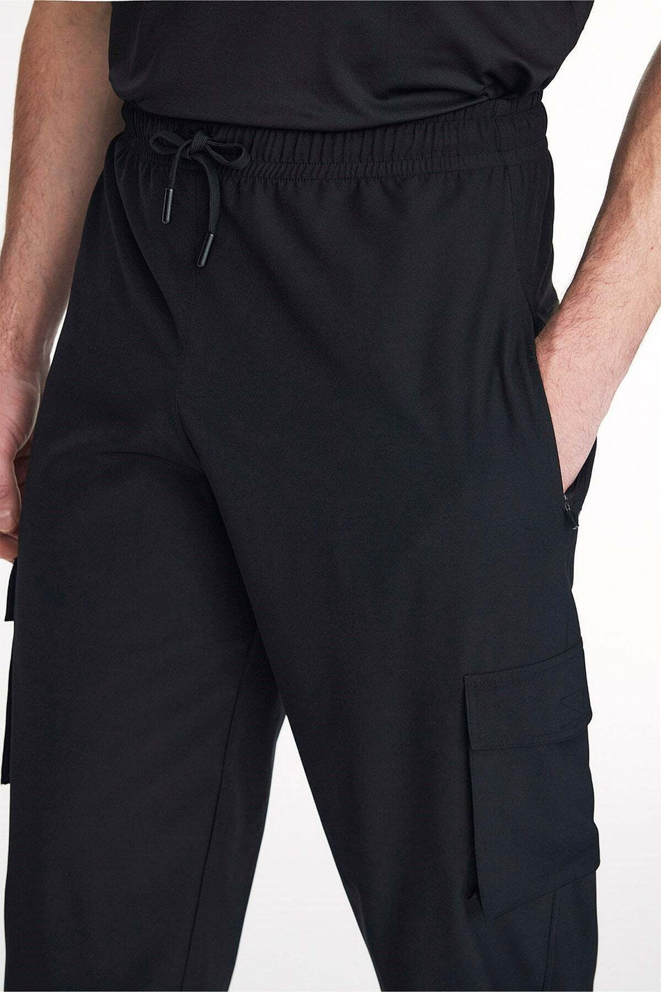 Hasema Cargo Pocket Black Men's Capri Pants 6018