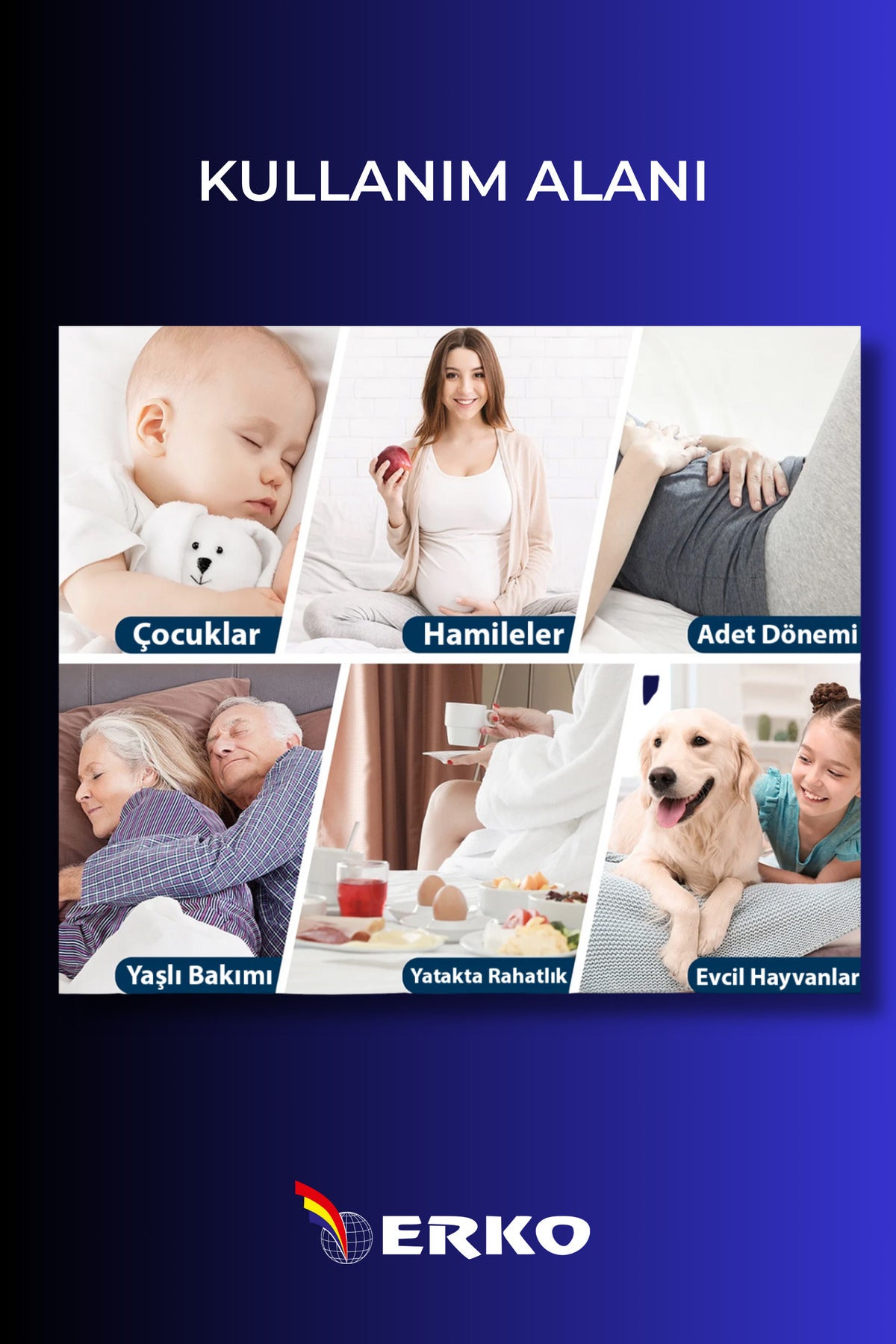 Erko Dort Mevsim Waterproof Cotton Fitted Mattress Protector - MALLTURK