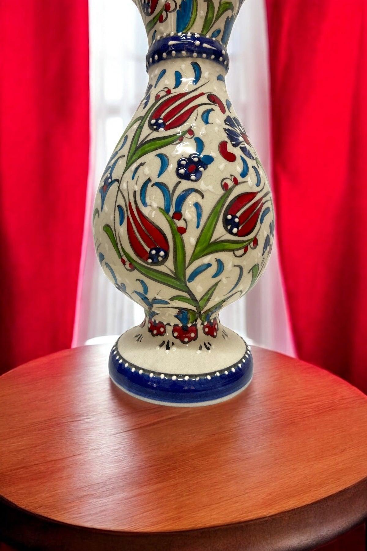 STORESZA Handcrafted Traditional Ceramic Vase - 30cm White - MALLTURK