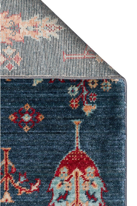 Eko Hali ZARA ZR 08 NAVY TURQUOiSE Authentic Patterned Modern Usak Carpet, Handcrafted on Special Looms - MALLTURK