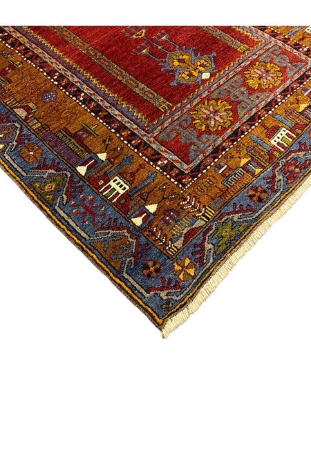 BURAK Rug Hand-Woven Collectible Antique Mihrapli Yahyali Rug 107x190 Natural Dye %100 Wool - MALLTURK