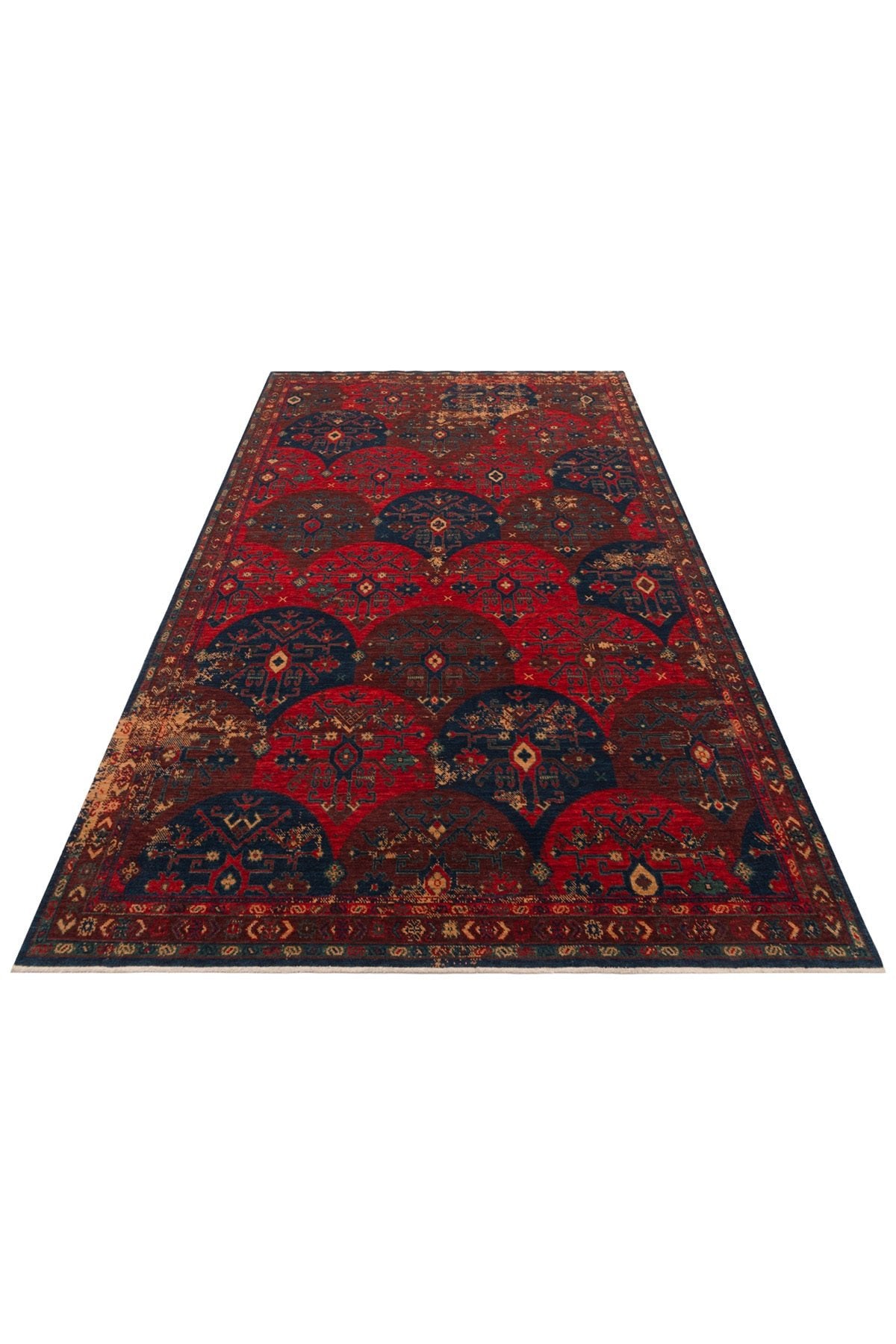 Cool Rug Mardin Red Ethnic Pattern Timeless Vintage Wool Hand-Woven 4 Season Ev Living Room Living Room Rug - MALLTURK