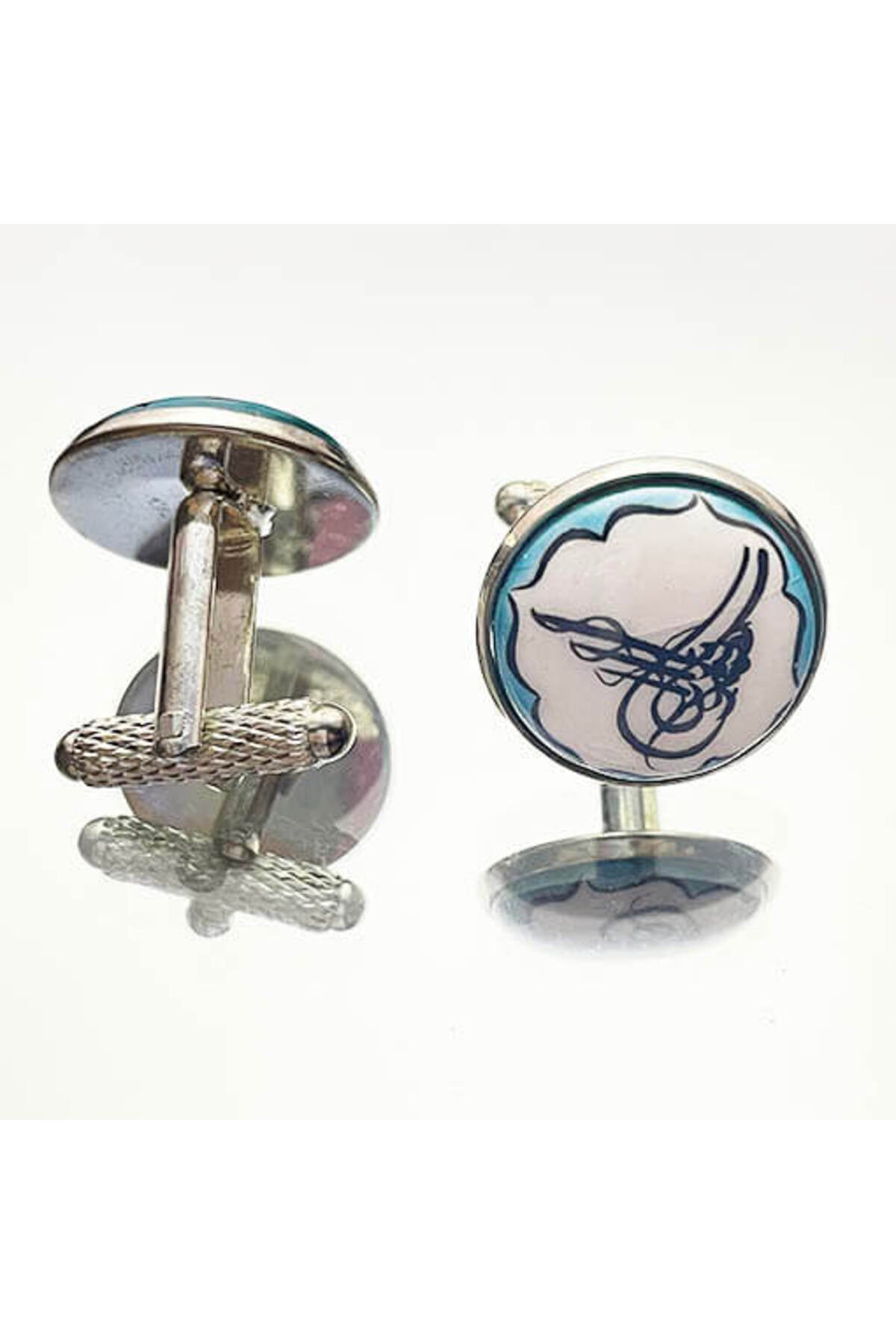Cini Evi Osmanli Tugrali Tile Cufflinks - MALLTURK