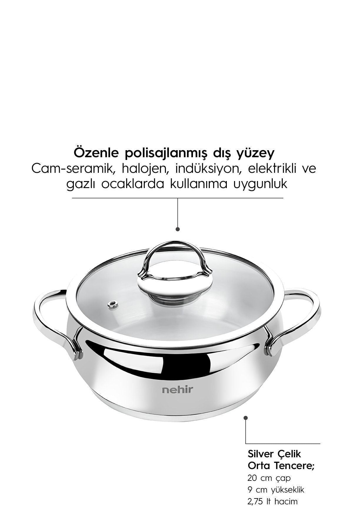 Nehir Luks 8 Piece Cookware Set - MALLTURK