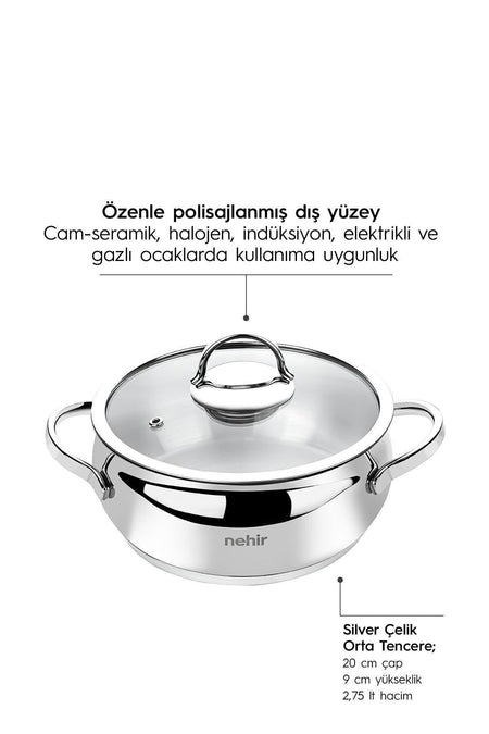 Nehir Luks 8 Piece Cookware Set - MALLTURK