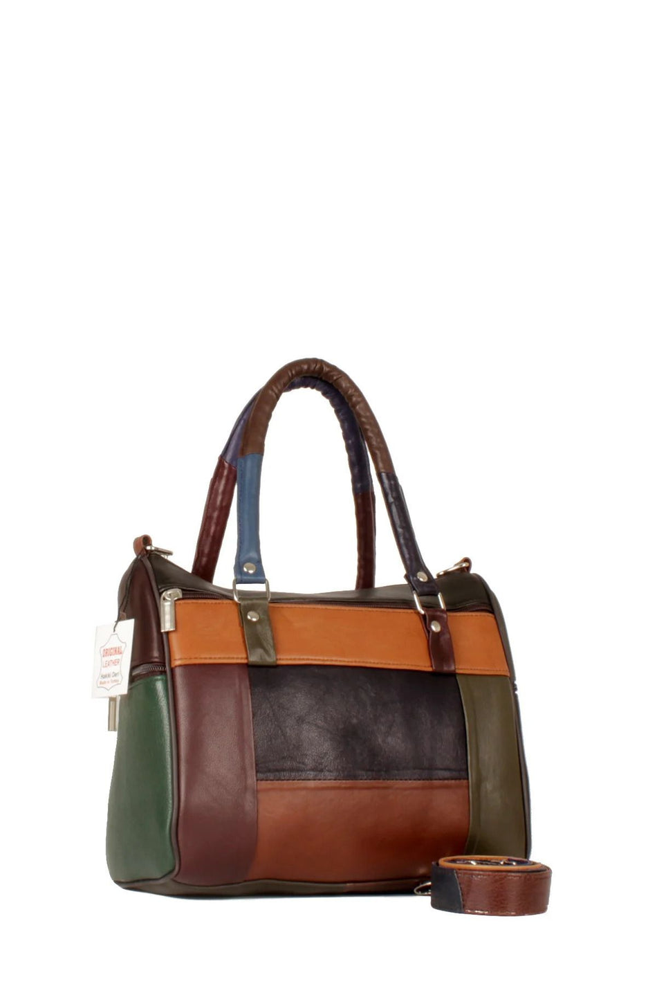 Fubileather Genuine Leather Shoulder Strap Mom Bag Multicolored