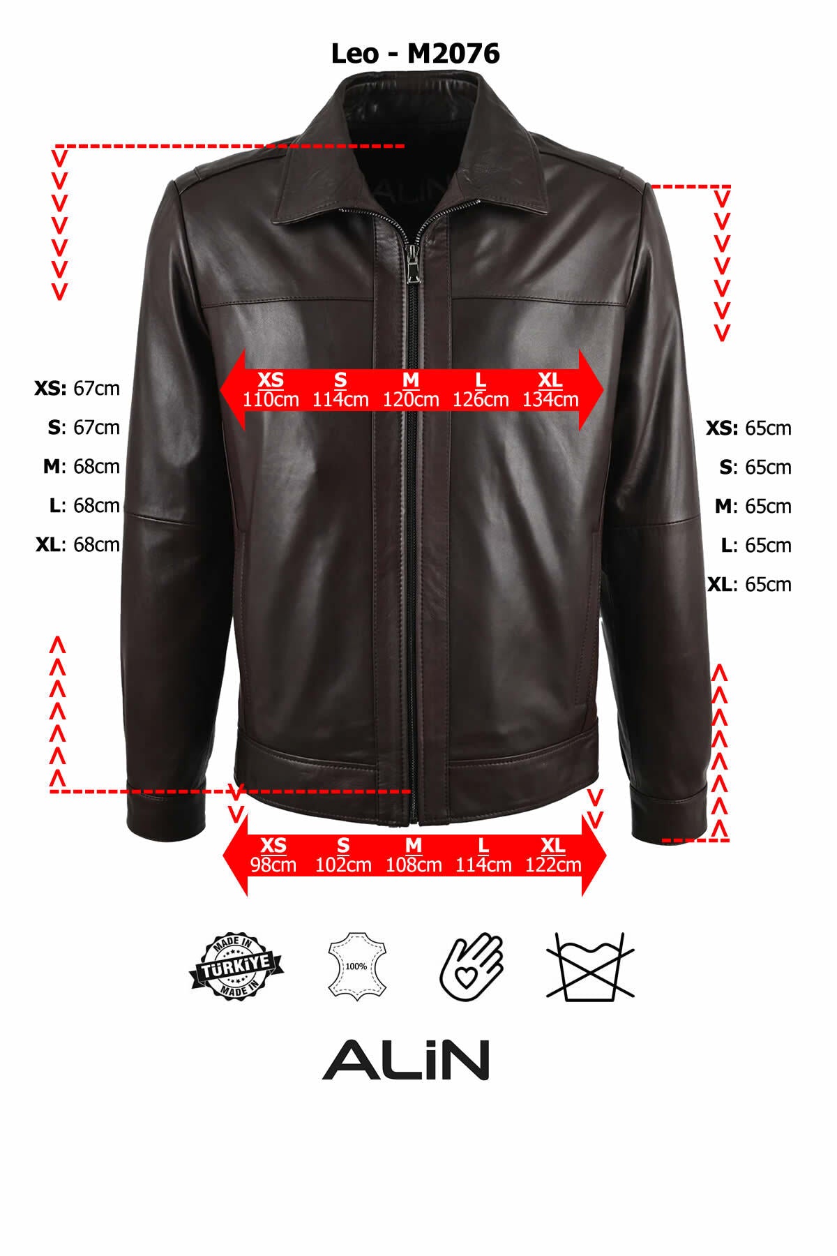 ALIN Leo Men's Genuine Leather Casual Jacket Black - MALLTURK