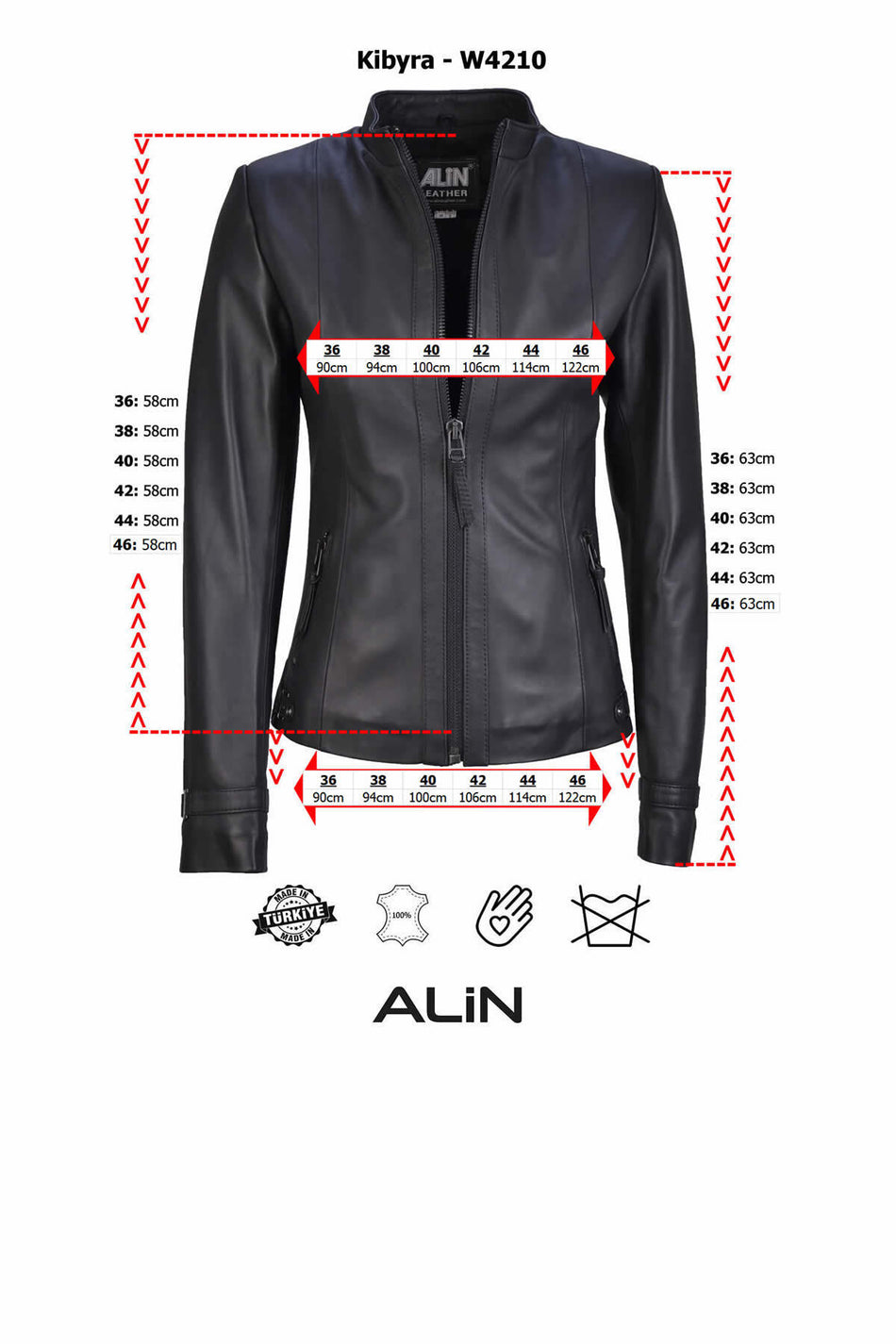 ALIN Kibyra Women's Genuine Leather Fitted Leather Jacket Brown