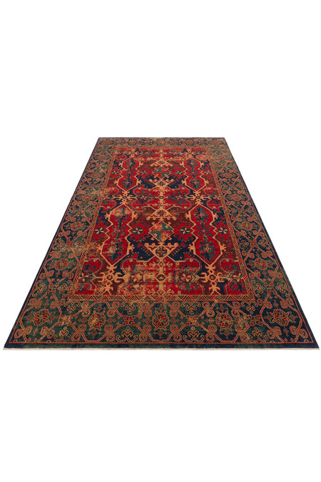 Cool Rug Mardin Red Anatolian Pattern Soft Parlak % 100 Natural Iplik Yunlu Hand-Woven Living Room Rug