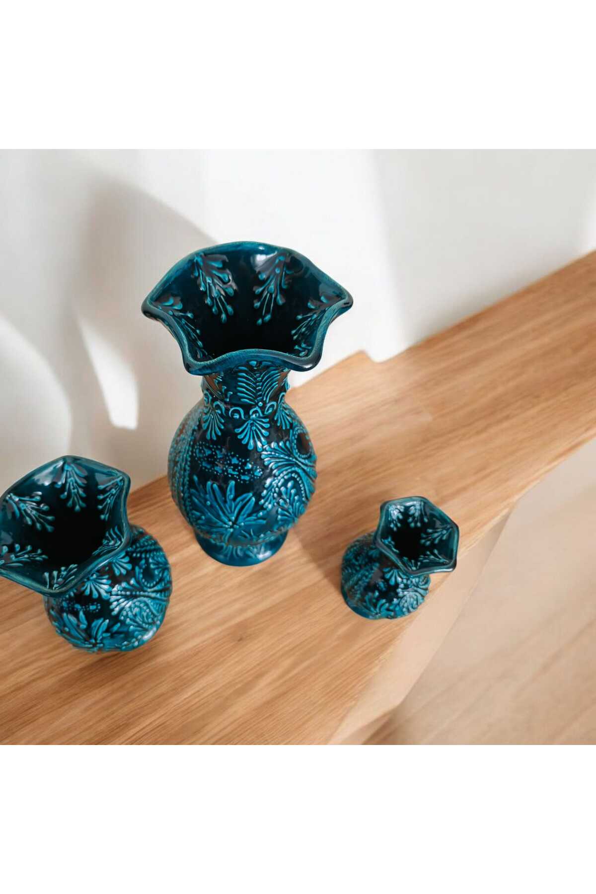 Sema Cini Handmade Ceramic 3-Piece Hyacinth Vase Set - MALLTURK