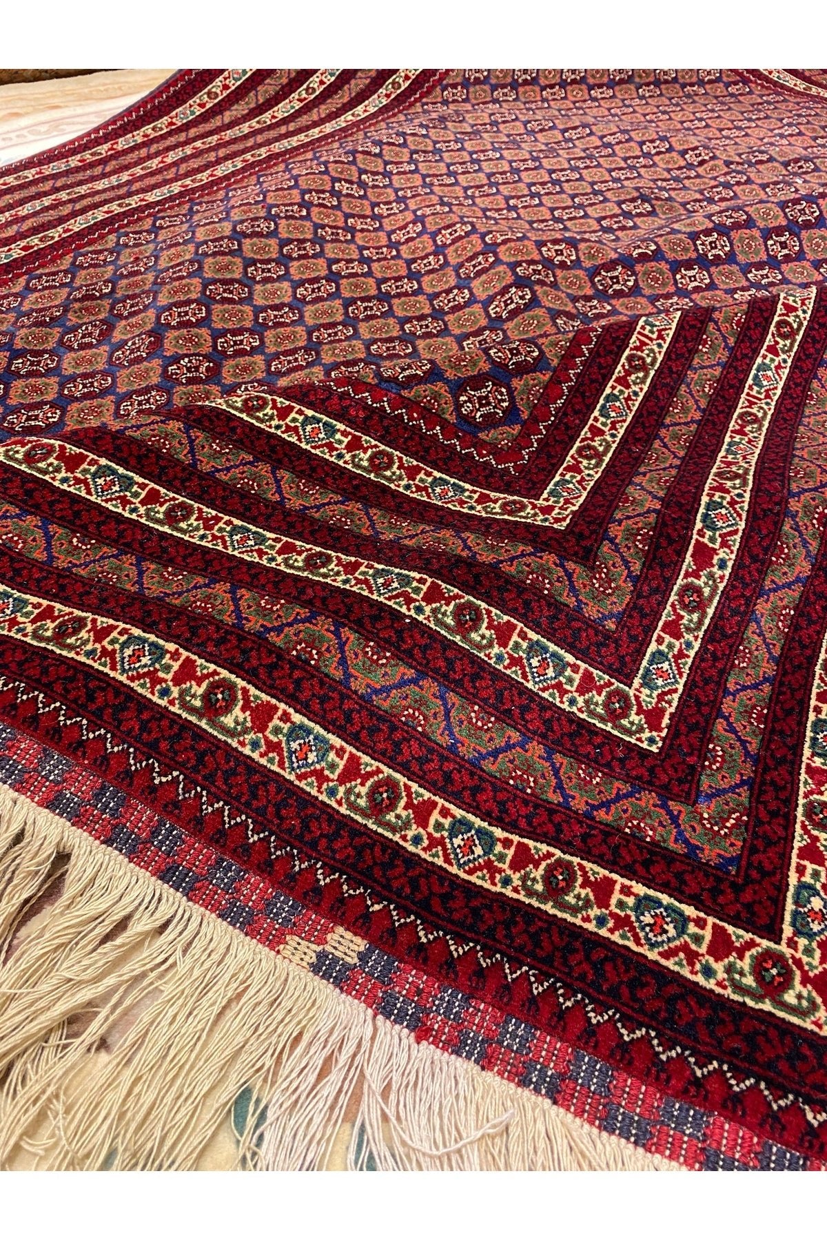 RD RAMAZAN DAG Hand Rug Art Hand-Woven Afgan Hoca Roshnai Rug Premium Quality Cotton Base Wool Weave Olup Natural Dye 3x2 - MALLTURK