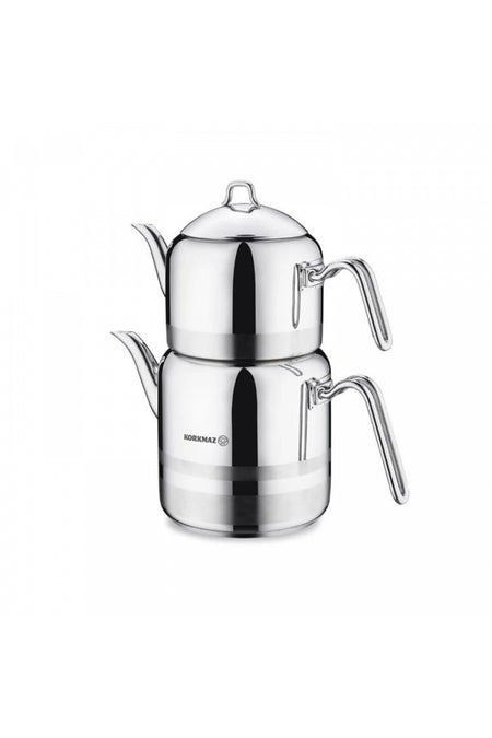 KORKMAZ KOR A114 Largo Stainless Steel Teapot 2.3/4.2 L - MALLTURK