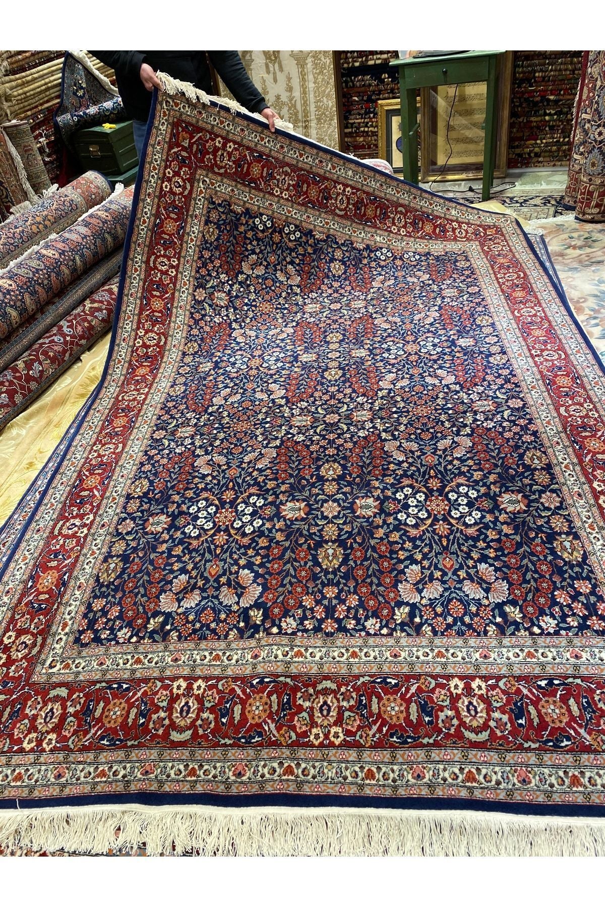 RD RAMAZAN DAG Hand Rug Art Hand-Woven Sumerbank Hereke Rug Seven Mountains Flower 100.Anniversary Series Premium Quality 300x200 - MALLTURK