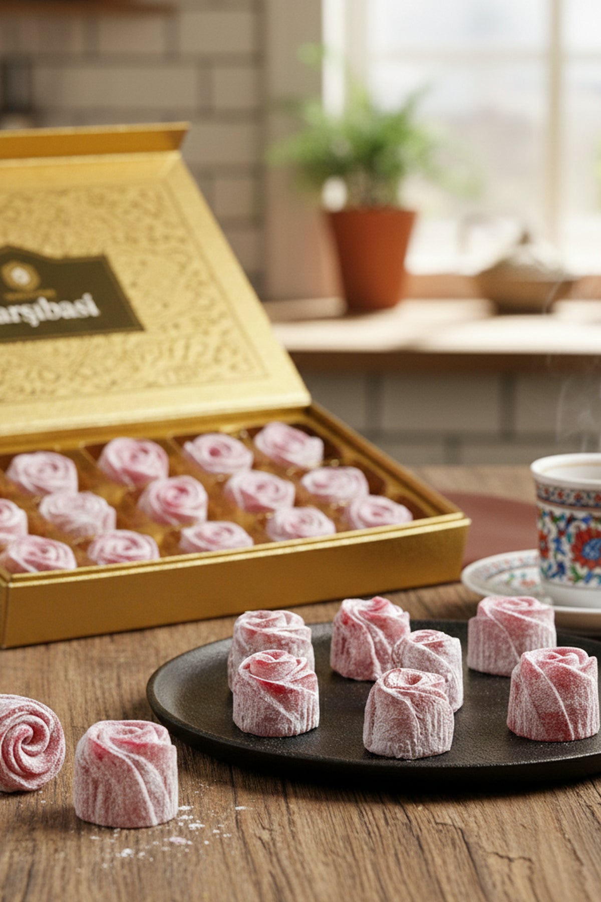 carsibasi Gluten Free roselight artizan Flavored patentli turk Rose Turkish Delight 600 g - MALLTURK
