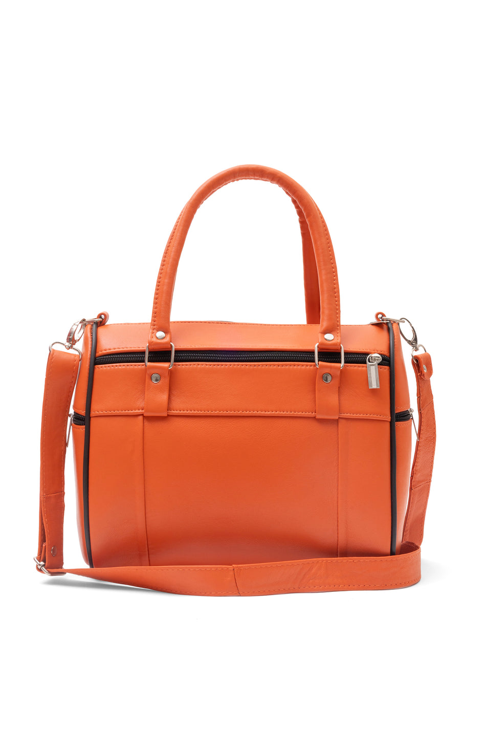 Fubileather Genuine Leather Shoulder Strap Mom Bag Orange