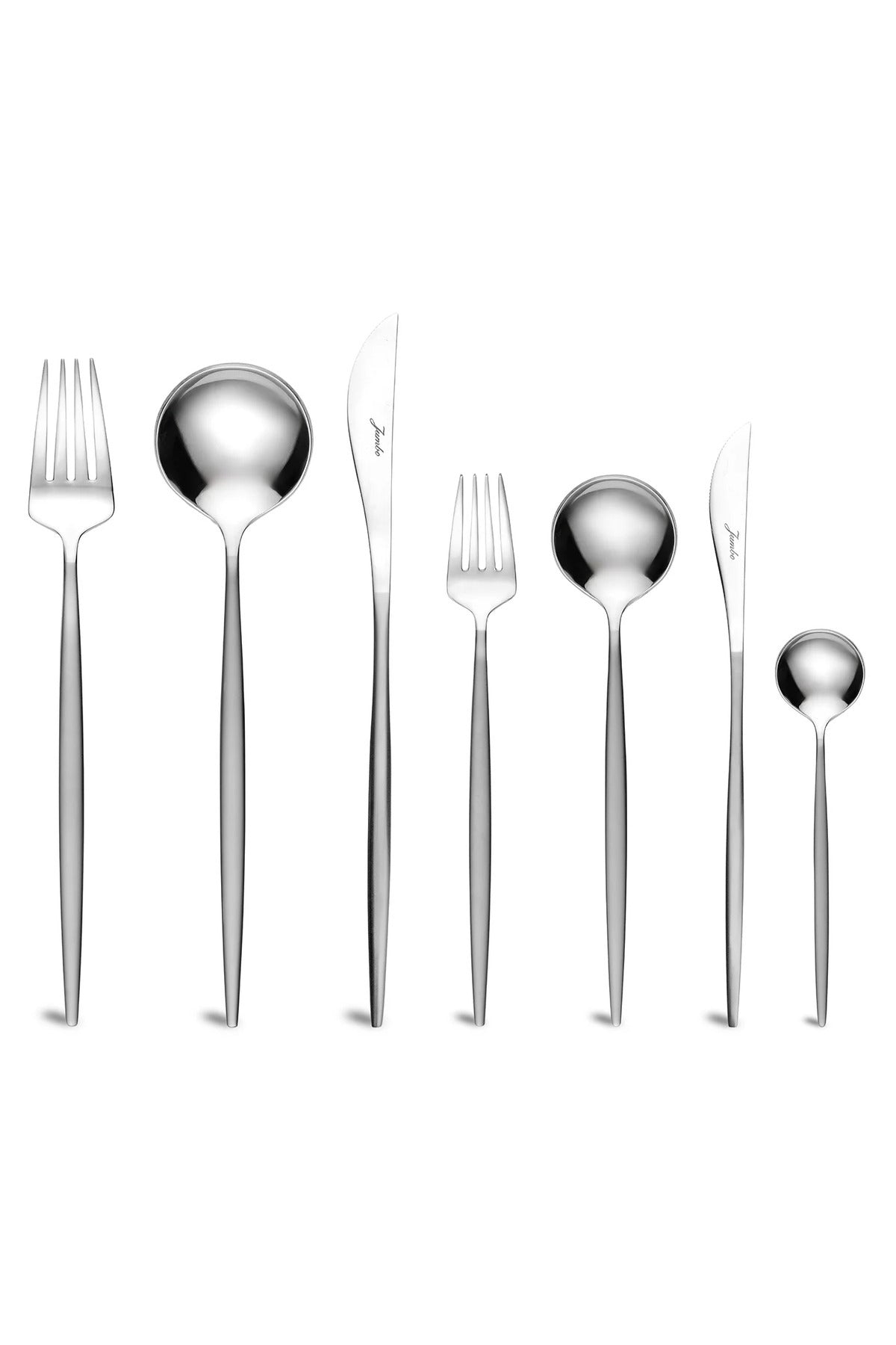 Jumbo 9000 mat Steel 84 Piece 12 Place Setting Flatware Set - MALLTURK