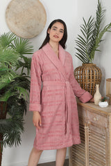 Ozdilek Sadem Organic Spruce Shawl Collar Bathrobe - MALLTURK