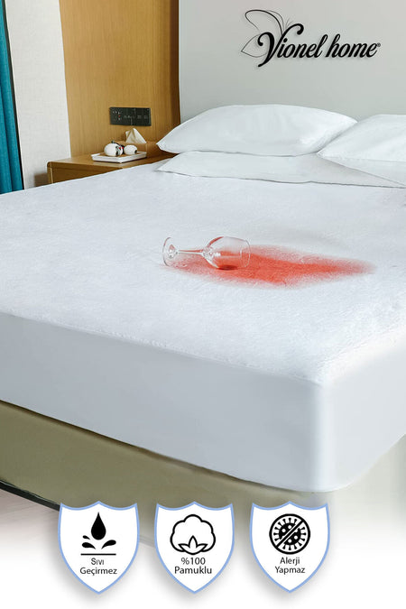 Vionel Home Waterproof Cotton Fitted Mattress Protector - MALLTURK