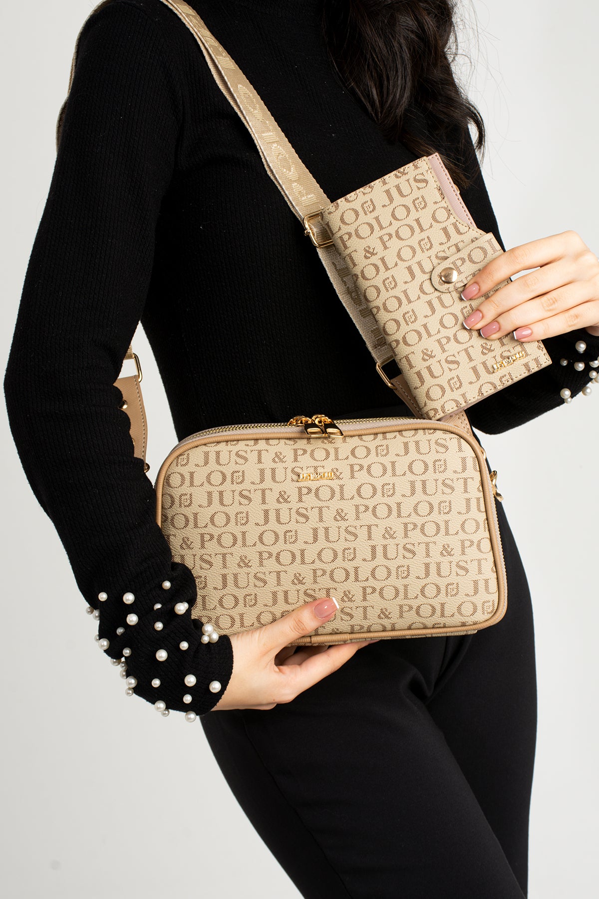 Just Polo Women's Shoulder Bag Brown New Season 2053 - MALLTURK