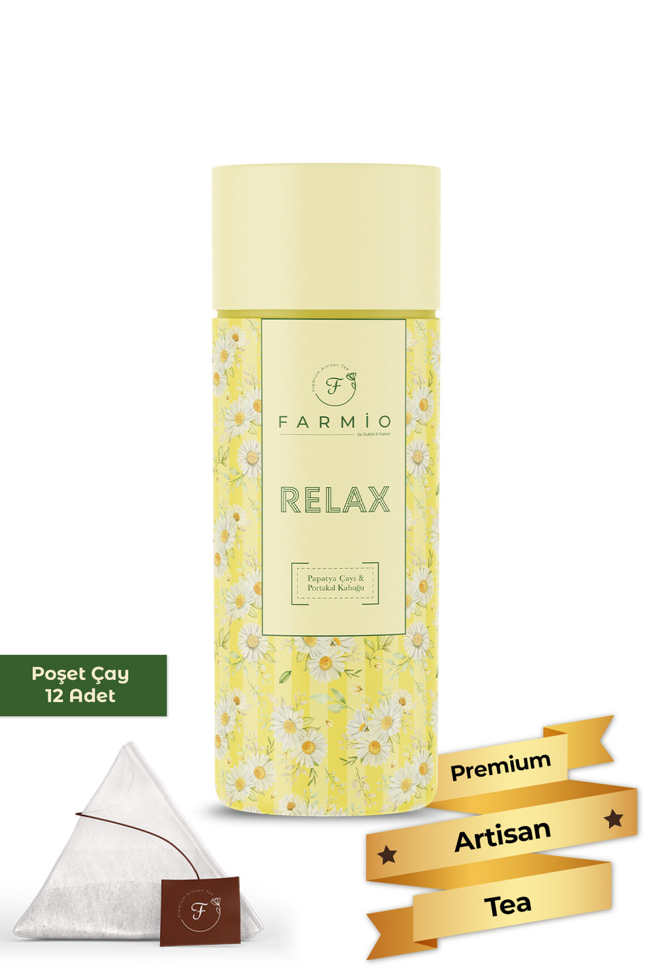 FARMIO RELAX TEA – Chamomile Tea – 12 tea bags – Orange Peel and May Chamomile