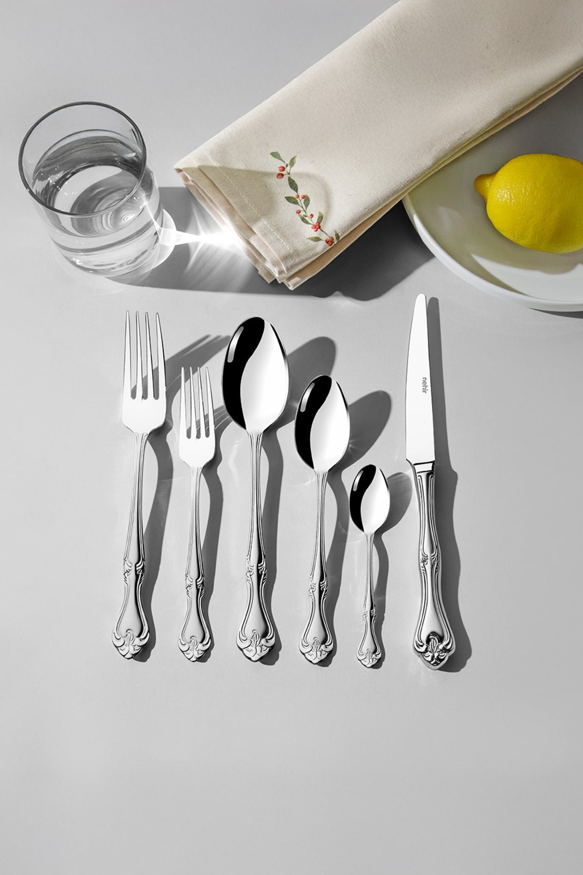 Nehir lalezar Satin 6 Place Setting 36 Piece Boxed Flatware Set - MALLTURK