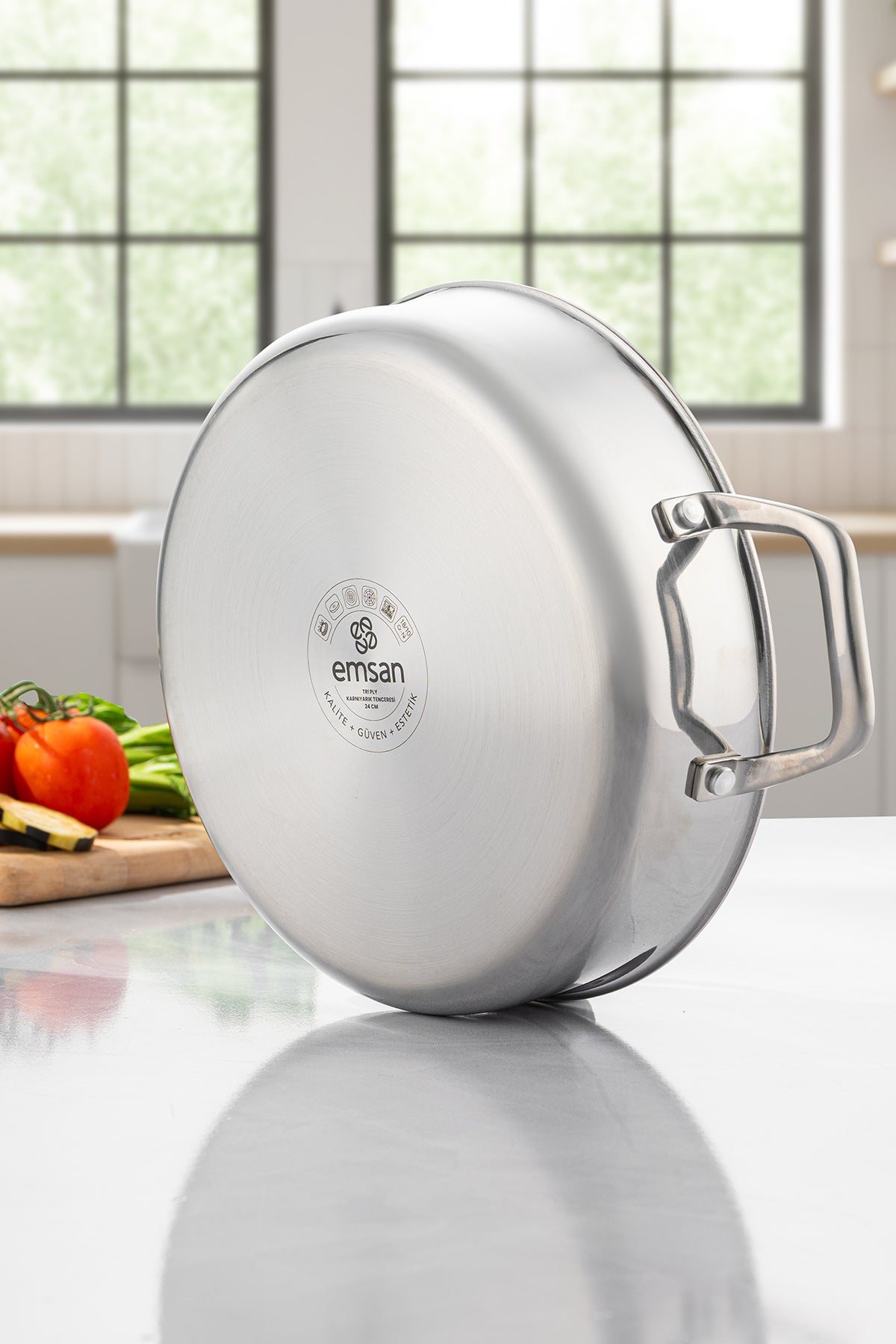 Emsan Pro Tri Ply Saute Pan