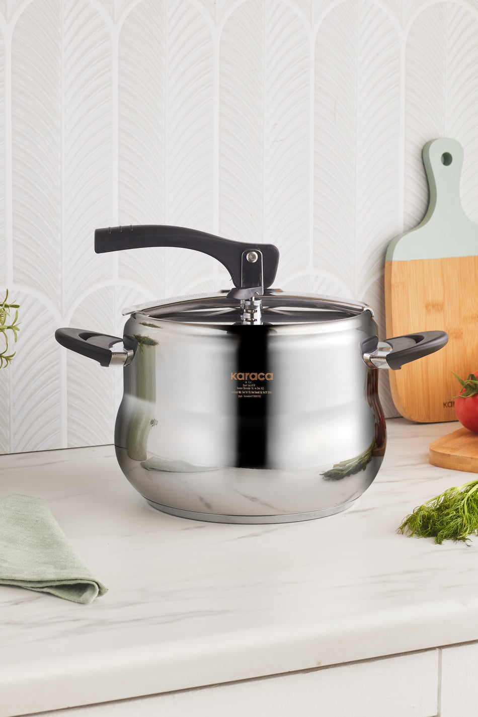 Karaca Retro Stainless Steel induction Base Pressure Cooker 6 Lt - MALLTURK